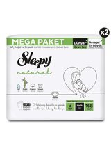 Sleepy Midi Mega Paket 3 Numara Organik Cırtlı Bebek Bezi 168 Adet