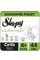 Sleepy Maxi Plus Ekonomik Paket 4 + Numara Organik Cırtlı Bebek Bezi 44 Adet