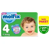 Molfix 3D Maxi 4 Numara Cırtlı Bebek Bezi 27 Adet
