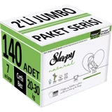 Sleepy Natural 2'li Jumbo Paket 7 + Numara Organik Cırtlı Bebek Bezi 140 Adet