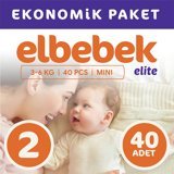 Elbebek Elite Ekonomik Paket Mini 2 Numara Cırtlı Bebek Bezi 40 Adet
