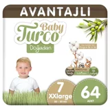 Baby Turco Doğadan 7 Numara Bantlı Bebek Bezi 64 Adet