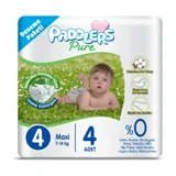 Paddlers Pure 4 Numara Organik Cırtlı Bebek Bezi 4 Adet