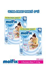 Molfix Maxi 4 Numara Cırtlı Bebek Bezi 2x100 Adet