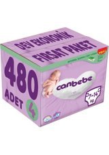 Canbebe Maxi Dev Ultra Fırsat Paketi 4 Numara Bantlı Bebek Bezi 480 Adet