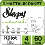 Sleepy Natural 4 Numara Organik Külot Bebek Bezi 60 Adet