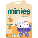 Minies Mini 2 Numara Bantlı Bebek Bezi 2x60 Adet