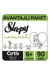 Sleepy XLarge Plus Avantajlı Paket 6 + Numara Organik Cırtlı Bebek Bezi 90 Adet