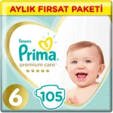Prima Premium Care 6 Numara Cırtlı Bebek Bezi 105 Adet