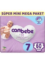 Canbebe XXL Süper Mini Mega Paket 7 Numara Bantlı Bebek Bezi 60 Adet