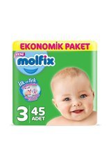 Molfix 3D Midi 3 Numara Cırtlı Bebek Bezi 45 Adet