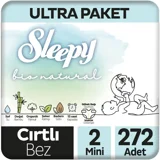 Sleepy Bio Natural 2 Numara Organik Cırtlı Bebek Bezi 272 Adet
