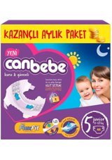 Canbebe Junior Kazançlı Aylık Fırsat Paketi 5 Numara Bantlı Bebek Bezi 44 Adet