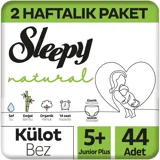 Sleepy Natural 5 + Numara Organik Külot Bebek Bezi 44 Adet