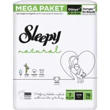 Sleepy Natural 7 Numara Organik Cırtlı Bebek Bezi 76 Adet