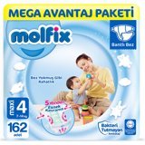 Molfix Anne Kucağı Gibi 4 Numara Cırtlı Bebek Bezi 162 Adet