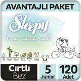 Sleepy Junior Avantajlı Paket 5 Numara Organik Cırtlı Bebek Bezi