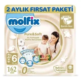 Molfix Pure & Soft 6 Numara Cırtlı Bebek Bezi 162 Adet