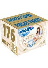 Molfix Pure & Soft 5 Numara Cırtlı Bebek Bezi 176 Adet