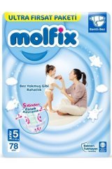 Molfix Junior Ultra 5 Numara Cırtlı Bebek Bezi 78 Adet