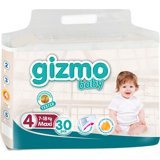 Gizmo Maxi 4 Numara Cırtlı Bebek Bezi 30 Adet