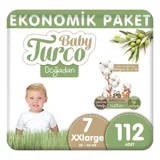 Baby Turco Doğadan 7 Numara Bantlı Bebek Bezi 112 Adet