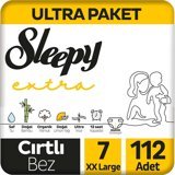Sleepy Extra 7 Numara Organik Cırtlı Bebek Bezi 2x56 Adet