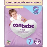 Canbebe Xx Large Jumbo Ekonomik Fırsat Paketi 7 Numara Bantlı Bebek Bezi 32 Adet