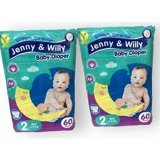Jenny & Willy Vegan Mini 2 Numara Cırtlı Bebek Bezi 120 Adet