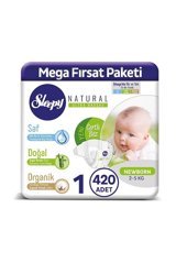 Sleepy Natural Mega Fırsat Paketi 2 Numara Organik Cırtlı Bebek Bezi 420 Adet