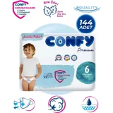 Confy Premium XL 6 Numara Cırtlı Bebek Bezi 144 Adet