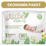 Giggles Natural Yenidoğan Yenidoğan Cırtlı Bebek Bezi 80 Adet