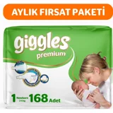 Giggles Premium Yenidoğan Yenidoğan Cırtlı Bebek Bezi 50 Adet