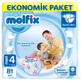 Molfix Maxi 4 Numara Cırtlı Bebek Bezi 81 Adet