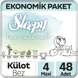 Sleepy Bio Natural 4 Numara Organik Külot Bebek Bezi 48 Adet