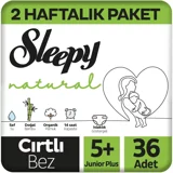 Sleepy Natural 5 + Numara Organik Cırtlı Bebek Bezi 36 Adet