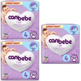 Canbebe Maxi Jumbo Paket 4 Numara Bantlı Bebek Bezi 3x30 Adet