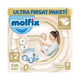 Molfix Pure & Soft 2 Numara Cırtlı Bebek Bezi 3x112 Adet