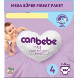 Canbebe Maxi 4 Numara Bantlı Bebek Bezi 380 Adet