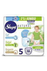 Sleepy Natural Ultra Hassas 5 Numara Organik Külot Bebek Bezi 144 Adet