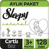 Sleepy Midi Plus Aylık Paket 3 + Numara Organik Cırtlı Bebek Bezi