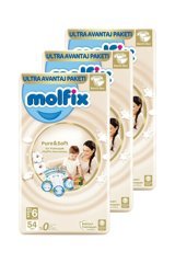 Molfix Pure & Soft Yenidoğan 1 Numara Cırtlı Bebek Bezi 3x54 Adet