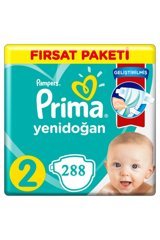 Prima Fırsat Paketi 2 Numara Cırtlı Bebek Bezi 288 Adet