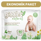 Giggles Natural Maxi 4 Numara Cırtlı Bebek Bezi 60 Adet