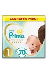 Prima Premium Care Yenidoğan 1 Numara Göbek Oyuntulu Cırtlı Bebek Bezi 70 Adet