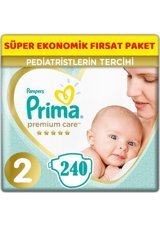 Prima Premium Care 2 Numara Cırtlı Bebek Bezi 240 Adet