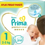 Prima Yenidoğan 1 Numara Cırtlı Bebek Bezi 210 Adet