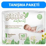 Giggles Natural Yenidoğan Yenidoğan Cırtlı Bebek Bezi 40 Adet