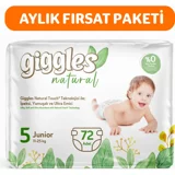 Giggles Natural Junior 5 Numara Cırtlı Bebek Bezi 72 Adet