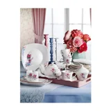 Pierre Cardin Tea Time Desenli 6 Kişilik Porselen Kahvaltı Takımı Beyaz